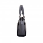 Beau Design Stylish Dark Blue Imported PU Leather Handbag With Double Handle For Women's/Ladies/Girls